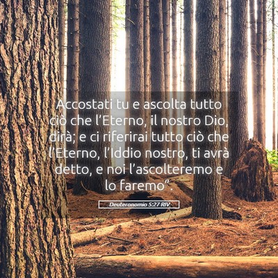 Picture 05 - Deuteronomio 5:27 RIV - Accostati tu e ascolta tutto ciò che l’Eterno, - Bible Verse Picture
