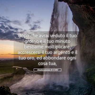 Picture 05 - Deuteronomio 8:13 RIV - dopo che avrai veduto il tuo grosso e il tuo - Bible Verse Picture