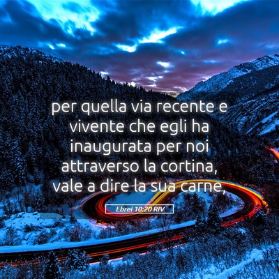 Picture 05 - Ebrei 10:20 RIV - per quella via recente e vivente che egli ha - Bible Verse Picture