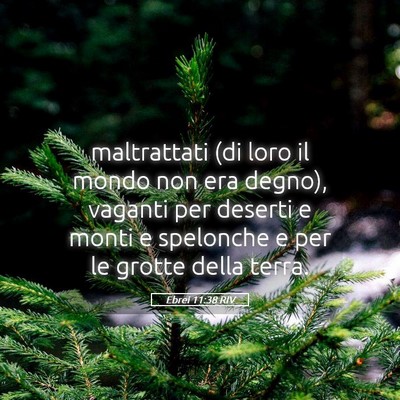 Picture 05 - Ebrei 11:38 RIV - maltrattati (di loro il mondo non era degno), - Bible Verse Picture