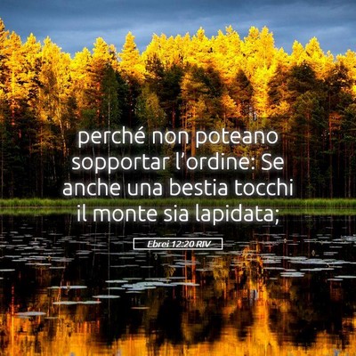 Picture 05 - Ebrei 12:20 RIV - perché non poteano sopportar l’ordine: Se - Bible Verse Picture