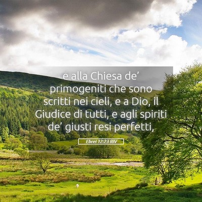 Picture 05 - Ebrei 12:23 RIV - e alla Chiesa de’ primogeniti che sono scritti - Bible Verse Picture