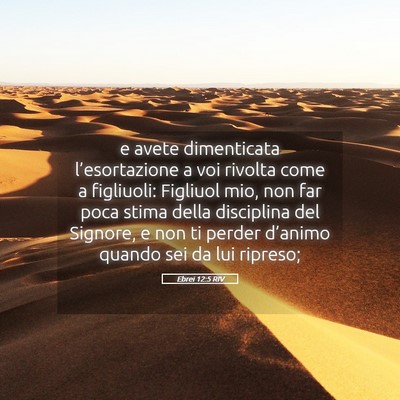 Picture 05 - Ebrei 12:5 RIV - e avete dimenticata l’esortazione a voi rivolta - Bible Verse Picture