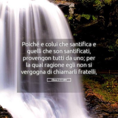 Picture 05 - Ebrei 2:11 RIV - Poiché e colui che santifica e quelli che son - Bible Verse Picture