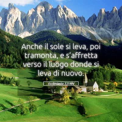 Picture 05 - Ecclesiaste 1:5 RIV - Anche il sole si leva, poi tramonta, e - Bible Verse Picture