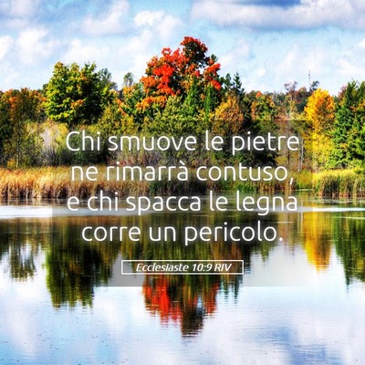 Picture 05 - Ecclesiaste 10:9 RIV - Chi smuove le pietre ne rimarrà contuso, e chi - Bible Verse Picture