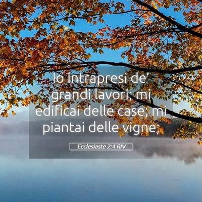 Picture 05 - Ecclesiaste 2:4 RIV - Io intrapresi de’ grandi lavori; mi edificai - Bible Verse Picture