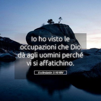 Picture 05 - Ecclesiaste 3:10 RIV - Io ho visto le occupazioni che Dio dà agli - Bible Verse Picture