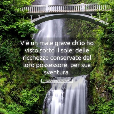 Picture 05 - Ecclesiaste 5:13 RIV - V’è un male grave ch’io ho visto sotto il - Bible Verse Picture