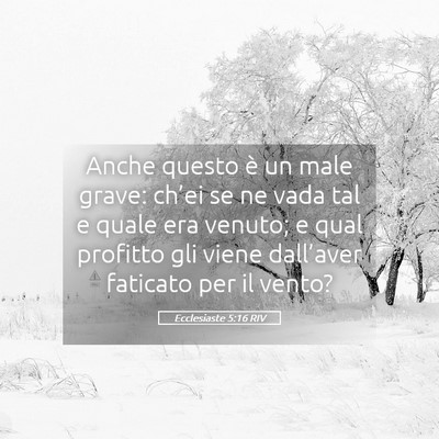 Picture 05 - Ecclesiaste 5:16 RIV - Anche questo è un male grave: ch’ei se ne vada - Bible Verse Picture