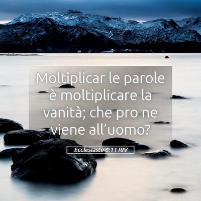 Picture 05 - Ecclesiaste 6:11 RIV - Moltiplicar le parole è moltiplicare la vanità; - Bible Verse Picture