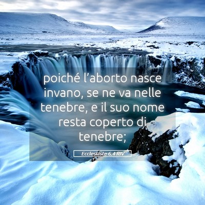 Picture 05 - Ecclesiaste 6:4 RIV - poiché l’aborto nasce invano, se ne va nelle - Bible Verse Picture