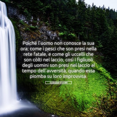 Picture 05 - Ecclesiaste 9:12 RIV - Poiché l’uomo non conosce la sua ora; come i - Bible Verse Picture