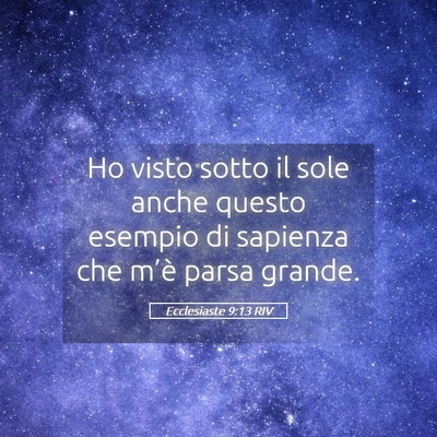 Picture 05 - Ecclesiaste 9:13 RIV - Ho visto sotto il sole anche questo esempio di - Bible Verse Picture