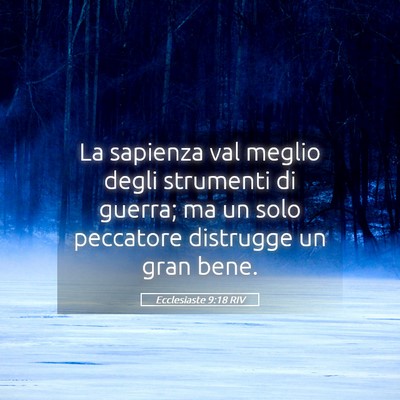 Picture 05 - Ecclesiaste 9:18 RIV - La sapienza val meglio degli strumenti di guerra; - Bible Verse Picture