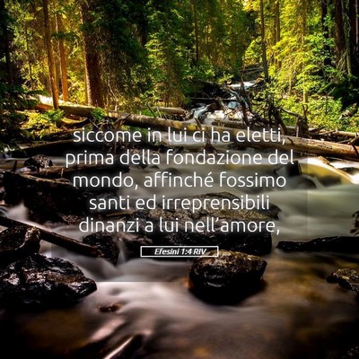 Picture 05 - Efesini 1:4 RIV - siccome in lui ci ha eletti, prima della - Bible Verse Picture