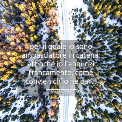 Picture 05 - Efesini 6:20 RIV - per il quale io sono ambasciatore in catena; - Bible Verse Picture