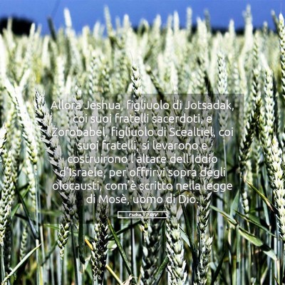 Picture 05 - Esdra 3:2 RIV - Allora Jeshua, figliuolo di Jotsadak, coi suoi - Bible Verse Picture