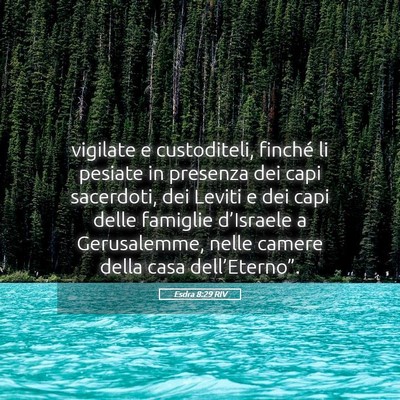 Picture 05 - Esdra 8:29 RIV - vigilate e custoditeli, finché li pesiate in - Bible Verse Picture