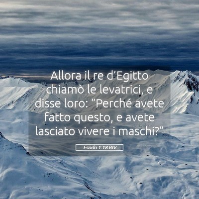 Picture 05 - Esodo 1:18 RIV - Allora il re d’Egitto chiamò le levatrici, e - Bible Verse Picture