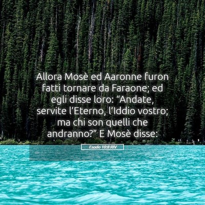 Picture 05 - Esodo 10:8 RIV - Allora Mosè ed Aaronne furon fatti tornare da - Bible Verse Picture