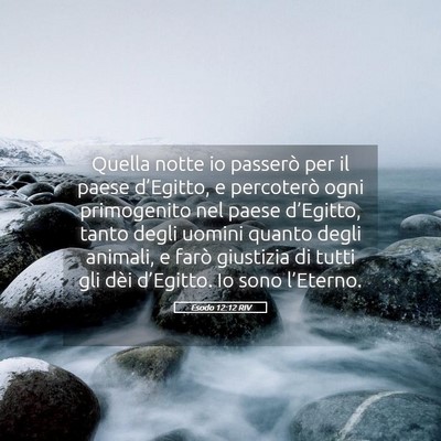 Picture 05 - Esodo 12:12 RIV - Quella notte io passerò per il paese d’Egitto, - Bible Verse Picture