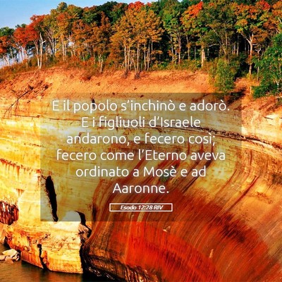 Picture 05 - Esodo 12:28 RIV - E il popolo s’inchinò e adorò. E i figliuoli - Bible Verse Picture