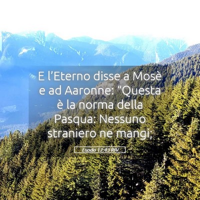 Picture 05 - Esodo 12:43 RIV - E l’Eterno disse a Mosè e ad Aaronne: - Bible Verse Picture