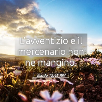 Picture 05 - Esodo 12:45 RIV - L’avventizio e il mercenario non ne - Bible Verse Picture