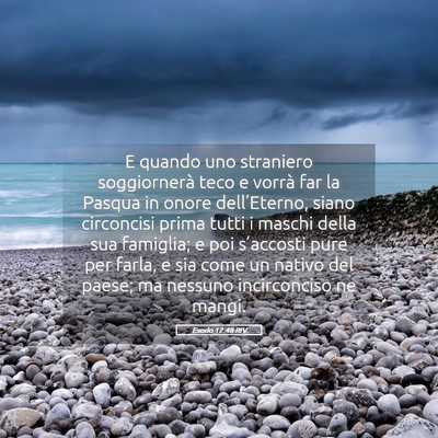Picture 05 - Esodo 12:48 RIV - E quando uno straniero soggiornerà teco e vorrà - Bible Verse Picture