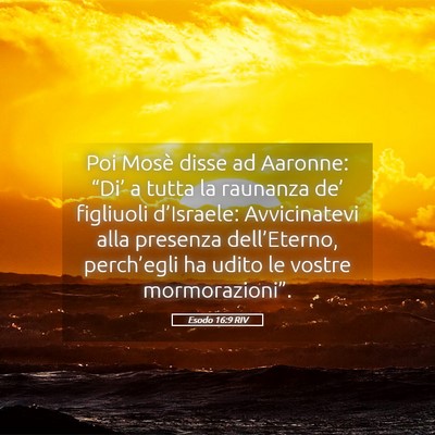 Picture 05 - Esodo 16:9 RIV - Poi Mosè disse ad Aaronne: “Di’ a tutta la - Bible Verse Picture