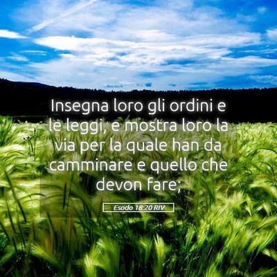 Picture 05 - Esodo 18:20 RIV - Insegna loro gli ordini e le leggi, e mostra loro - Bible Verse Picture