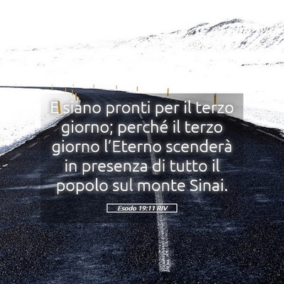 Picture 05 - Esodo 19:11 RIV - E siano pronti per il terzo giorno; perché il - Bible Verse Picture