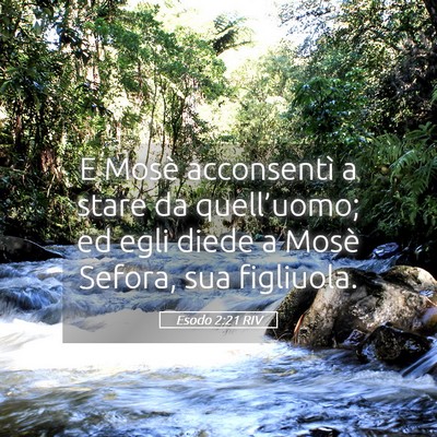 Picture 05 - Esodo 2:21 RIV - E Mosè acconsentì a stare da quell’uomo; ed - Bible Verse Picture