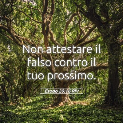 Picture 05 - Esodo 20:16 RIV - Non attestare il falso contro il tuo - Bible Verse Picture