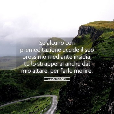 Picture 05 - Esodo 21:14 RIV - Se alcuno con premeditazione uccide il suo - Bible Verse Picture