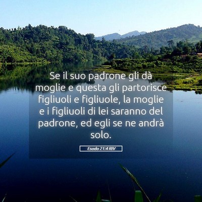 Picture 05 - Esodo 21:4 RIV - Se il suo padrone gli dà moglie e questa gli - Bible Verse Picture