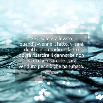 Picture 05 - Esodo 22:3 RIV - Se il sole era levato quand’avvenne il fatto, - Bible Verse Picture