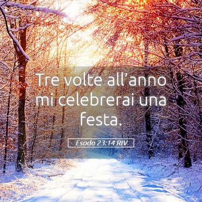 Picture 05 - Esodo 23:14 RIV - Tre volte all’anno mi celebrerai una - Bible Verse Picture