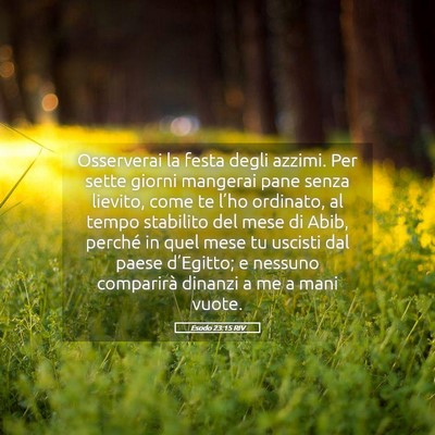 Picture 05 - Esodo 23:15 RIV - Osserverai la festa degli azzimi. Per sette - Bible Verse Picture