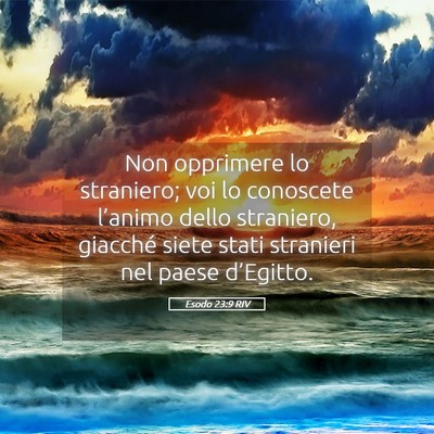 Picture 05 - Esodo 23:9 RIV - Non opprimere lo straniero; voi lo conoscete - Bible Verse Picture