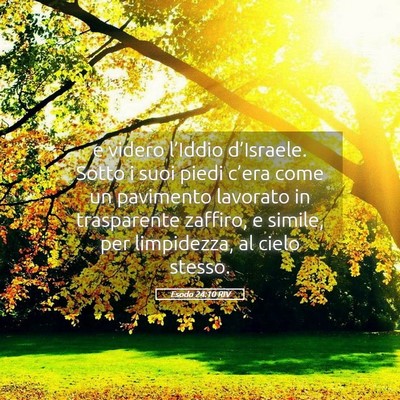 Picture 05 - Esodo 24:10 RIV - e videro l’Iddio d’Israele. Sotto i suoi - Bible Verse Picture