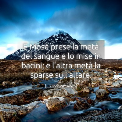 Picture 05 - Esodo 24:6 RIV - E Mosè prese la metà del sangue e lo mise in - Bible Verse Picture