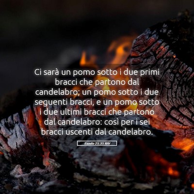 Picture 05 - Esodo 25:35 RIV - Ci sarà un pomo sotto i due primi bracci che - Bible Verse Picture