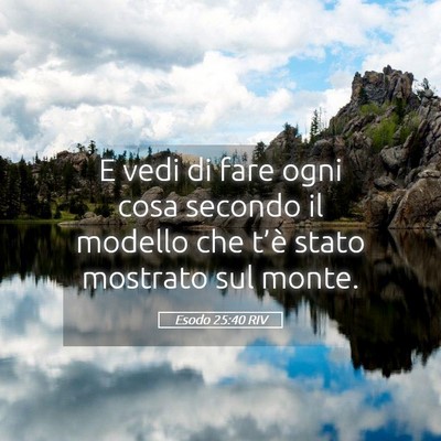 Picture 05 - Esodo 25:40 RIV - E vedi di fare ogni cosa secondo il modello che - Bible Verse Picture