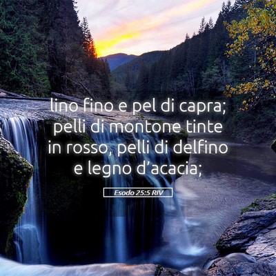 Picture 05 - Esodo 25:5 RIV - lino fino e pel di capra; pelli di montone tinte - Bible Verse Picture