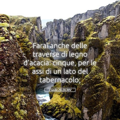Picture 05 - Esodo 26:26 RIV - Farai anche delle traverse di legno d’acacia: - Bible Verse Picture