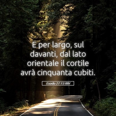Picture 05 - Esodo 27:13 RIV - E per largo, sul davanti, dal lato orientale il - Bible Verse Picture