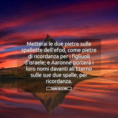 Picture 05 - Esodo 28:12 RIV - Metterai le due pietre sulle spallette - Bible Verse Picture