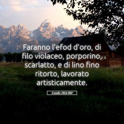 Picture 05 - Esodo 28:6 RIV - Faranno l’efod d’oro, di filo violaceo, - Bible Verse Picture